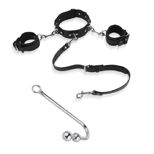 Anal Elegant 5334 and Collar Hook with Cuffs Beaded 0414